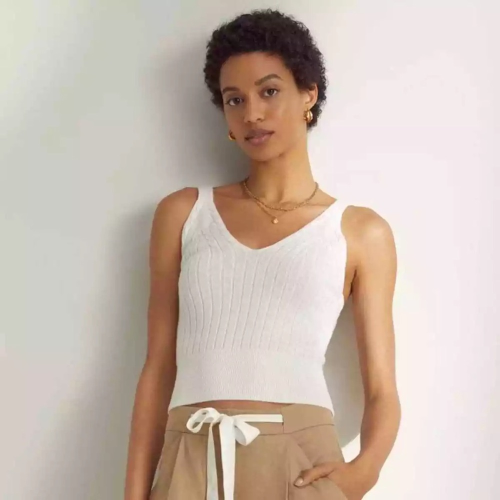 Aritzia Wilfred cream knit tank